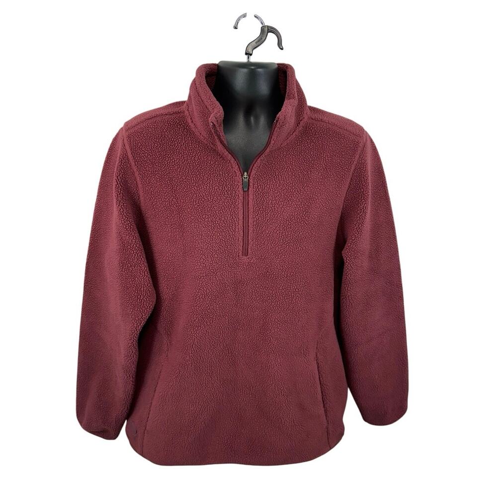 CUTS Clothing High Pile Sherpa Fleece 1/4 Zip Pullover Red Size XL Mens